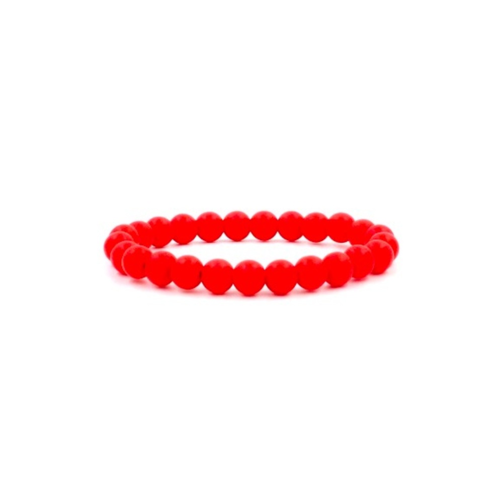 WATERPROOF SILICONE Red Rubber Beaded Stretchy Bracelet for Stacking 🔴🔴 UNISEX